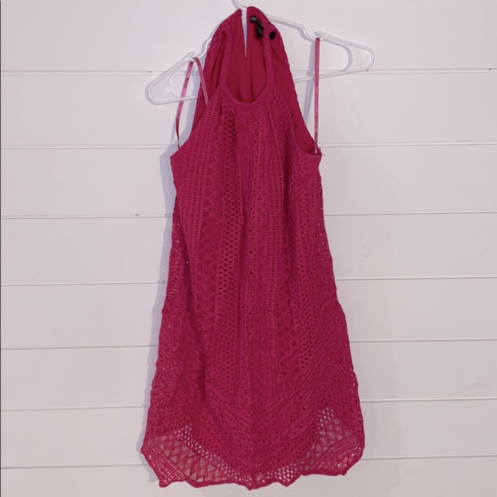 Pink high neck dress